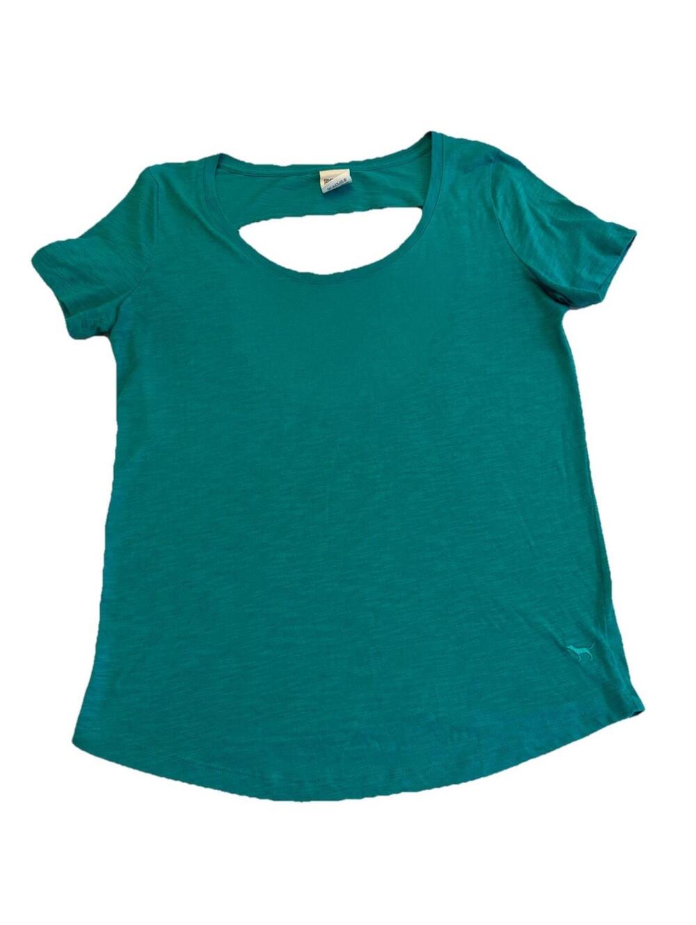 Victorias Secret PINK Open Back Tee Shirt Teal Size XS
